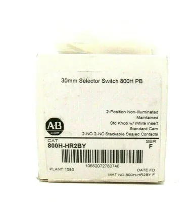NEW ALLEN BRADLEY 800H-HR2BY SELECTOR SWITCH SER.F 800HHR2BY