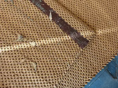 Prairie Twill  brown leather rug NEW HANDMADE 13' x 161" Retails for $80,000
