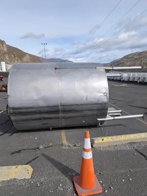 Tank, 2,250 Gallon, Stainless Steel, 80” x 96”, Cone Bottom, Lightnin Agitated, #5991596