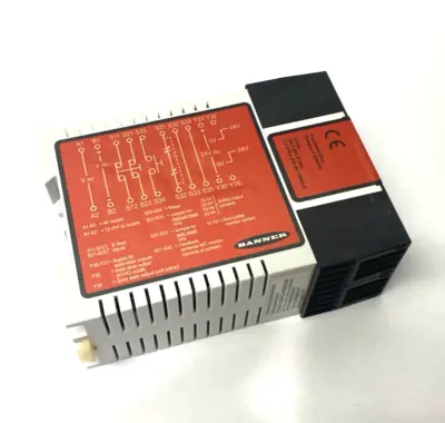 Used Banner Engineering E-Stop/Rope Pull Guard & Monitoring Safety Relay Module, 66091 PLC Processors Michigan US | Maverick Industrial Sales #1389841