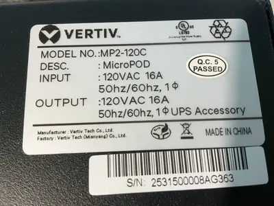Used VERTIV MP2120C Uninterruptible Power Supplies Ohio US | HGR 24 #1463423