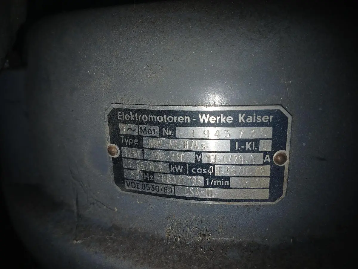 USED ELEKTROMOTOREN‑WERKE KAISER ADY 28/1/S