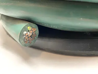 USED IGUS CABLE 18 CONDUCTOR MULTI-CONDUCTOR CABLE GREEN 14AWG 95 FEET