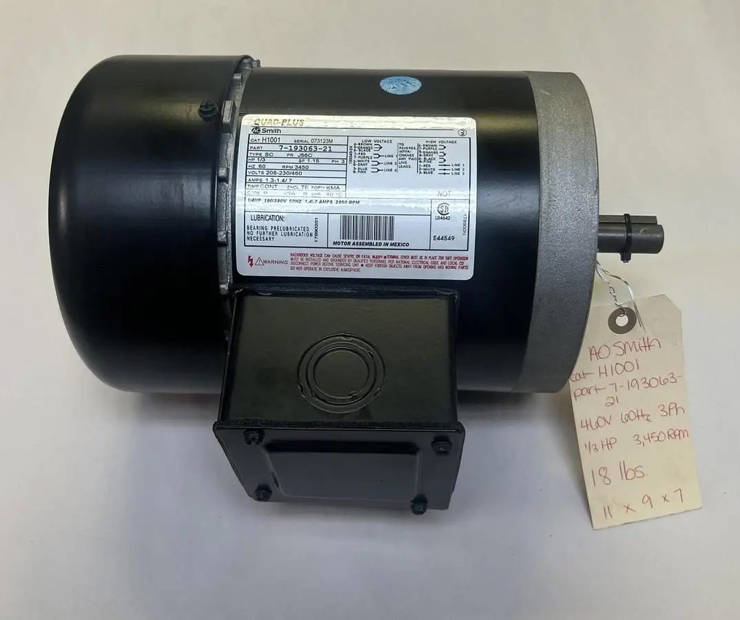 New | in-Stock AO SMITH H1001 Motors (misc) Ohio US | Surplus Asset Holdings #1241666
