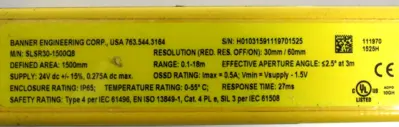 USED BANNER SLSR30-1500Q8 LIGHT CURTAIN RECEIVER SLSR301500Q8