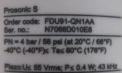 NEW ENDRESS HAUSER FDU91-QN1AA PROSONIC S LEVEL SENSOR ULTRASONIC 52022815