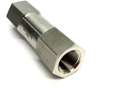 USED SWAGELOK STAINLESS STEEL POPPET CHECK VALVE, FIXED PRESSURE, 5PSI