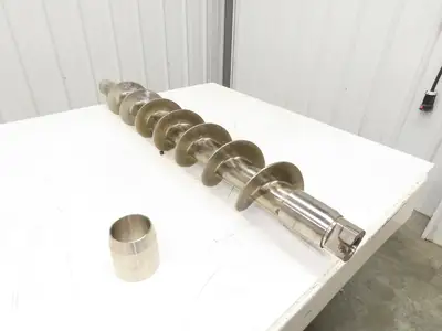 Stainless Steel Screw Feed Auger Food Grade 6-9/16" OD 50-1/2"L Custom