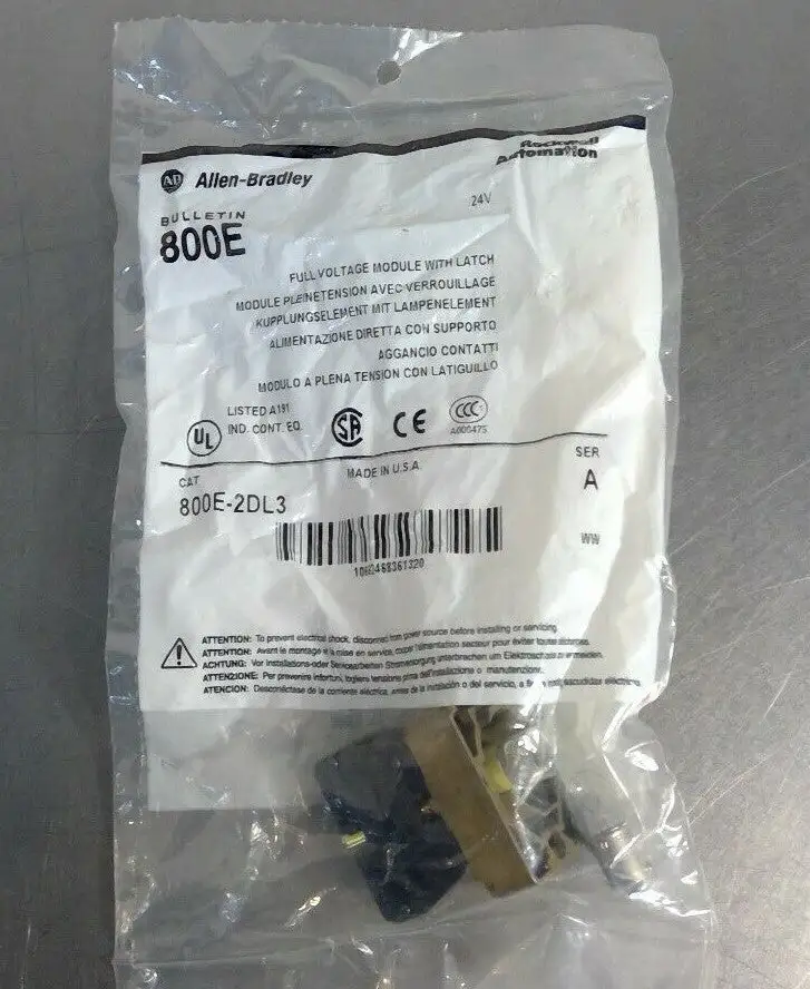 Allen-Bradley Bulletin 800E 800E-2DL3 Series A Full Voltage Module w/ Latch 4C