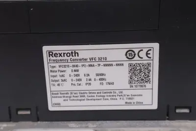 REXROTH VFC3210-0K40-1P2-MNA-7P-NNNNN-NNNN FREQUENCY CONVERTER STOCK K-1765