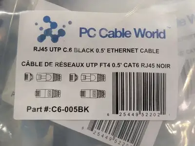 NEW PC CABLE WORLD C6-005BK