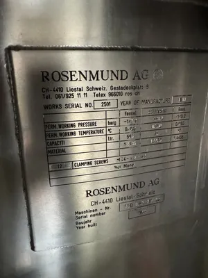 1993 ROSENMUND 0,63 Sq. M. Фільтр-нутч | Perry Equipment (5)