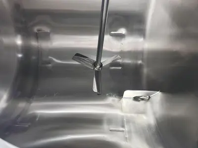 Used 250 Gallon Tank (Reactor), 316 Stainless Steel, With Air Mixer