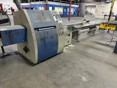 6" HIGH X 14" WIDE DIMTER  OPTICUT MODEL #S75 CROSS-CUT AUTOMATIC WOOD SAW, NEW 2003: STOCK #22923