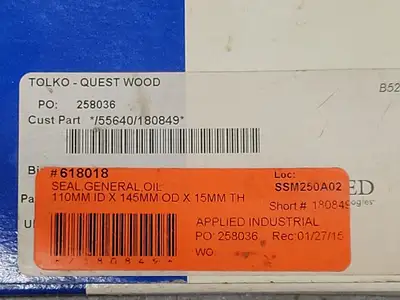Rotary Shaft Seal Double Lip TC 110x145x15 mm
