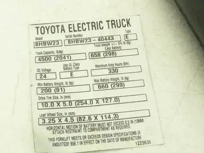 Toyota 8HBW23 Hydraulic Lift Cylinder Off Walkie Pallet Jack 4500 lb