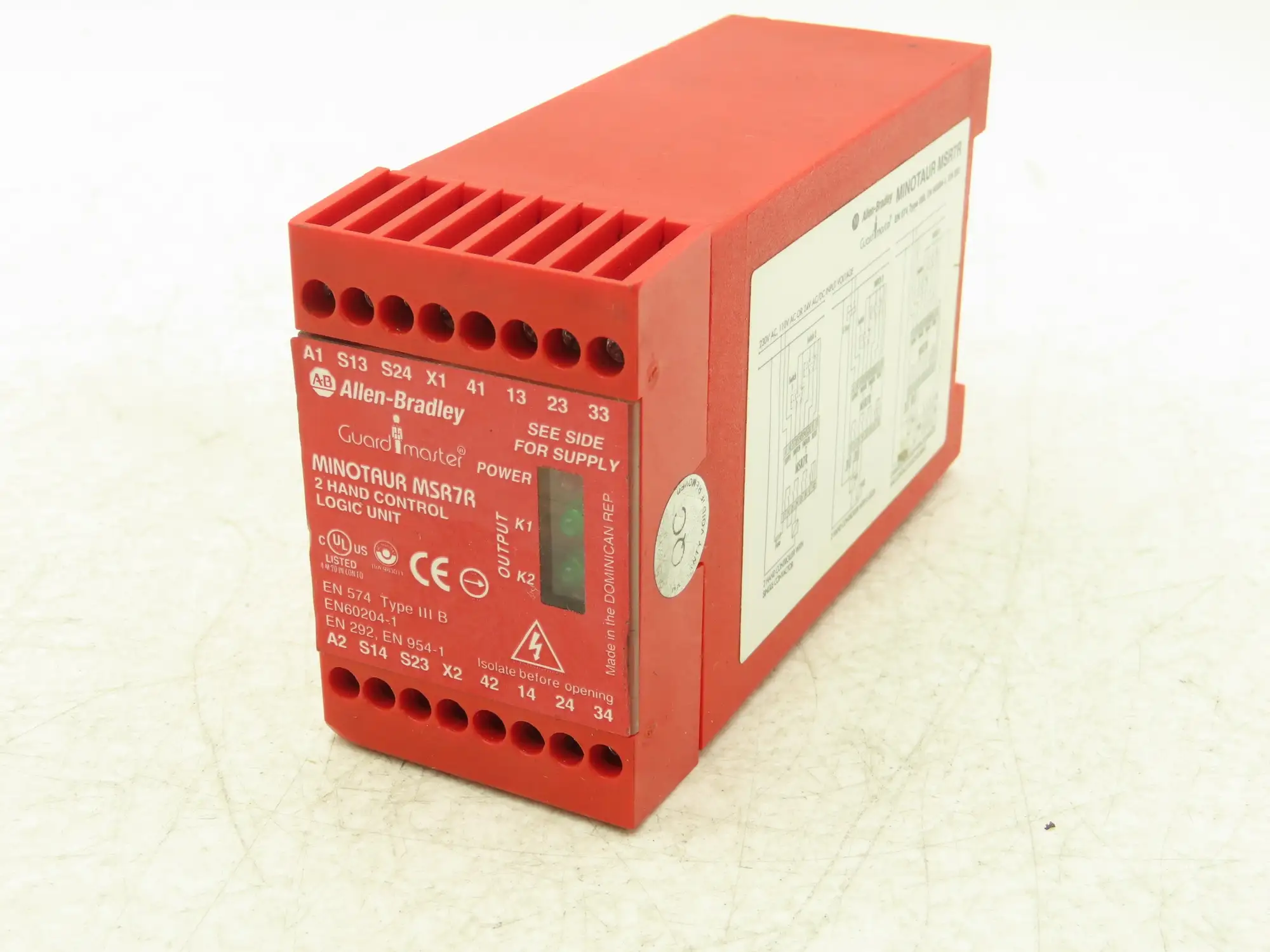 Allen Bradley 440R-D23022 Guardmaster Minotaur MSR7R Safety Relay 2 Hand Control
