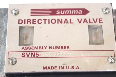 NEW SUMMA SVN5-02-357888 DIRECTIONAL VALVE W/ 02-357888 RELIEF VALVE