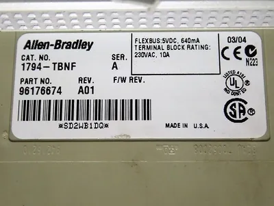Allen Bradley 1794-TBNF/A Flex I/O Terminal Base Rev. A01 Used