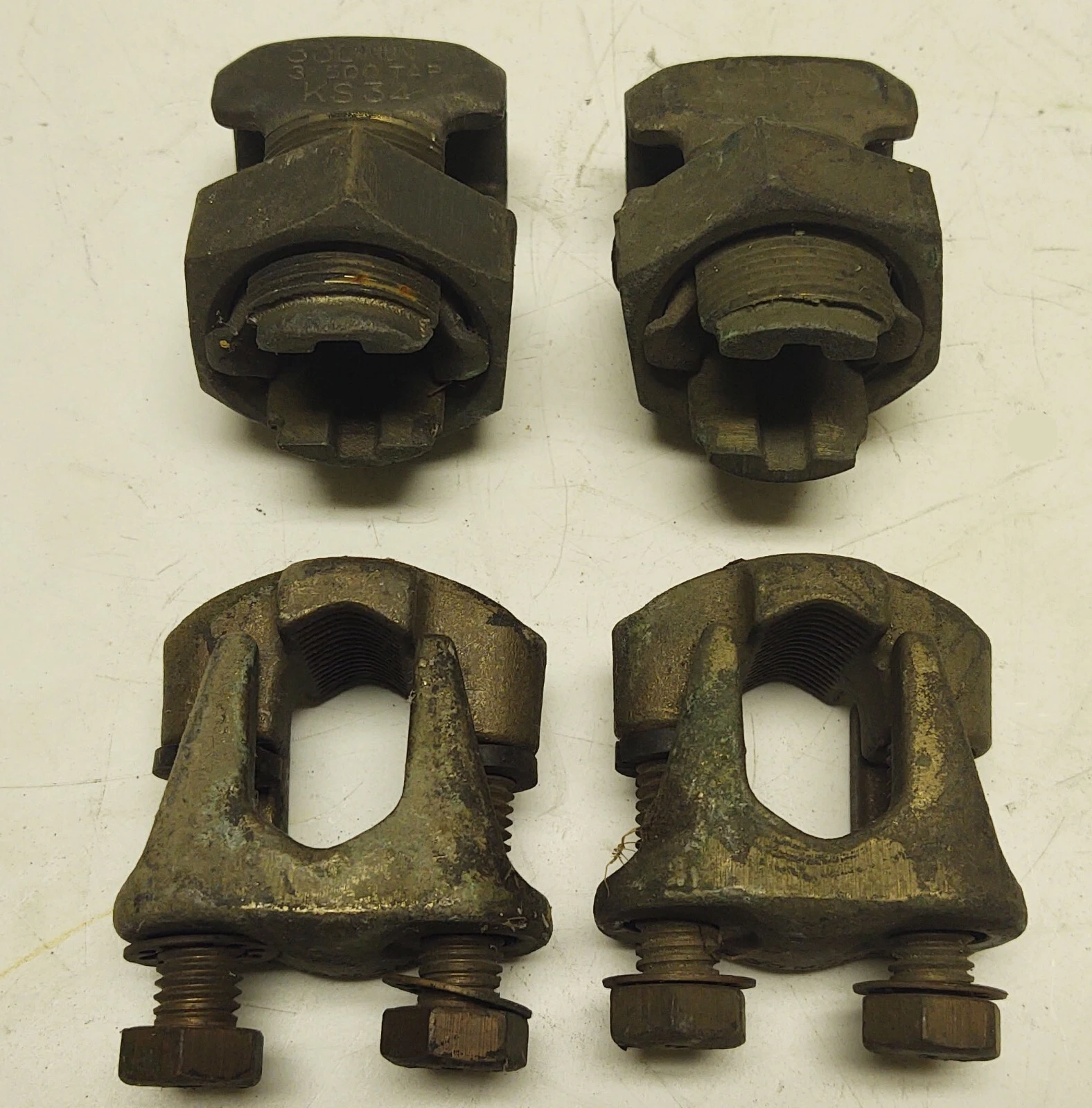 (Lot 4) Bronze 3/0- 500  SPLIT BOLT NUT WIRE ELECTRICAL CABLE CLAMP CONNECTORS