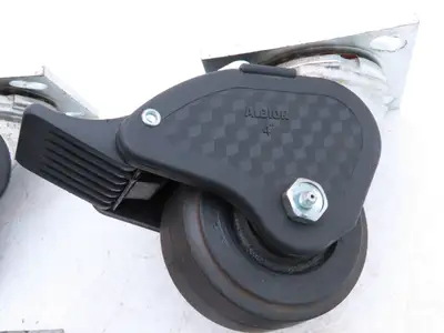 Albion N/A Locking Swivel Caster 4" Wheel 2"Wide Polyurethane Set of 4