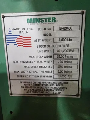 USED MINSTER MTT20-32S,