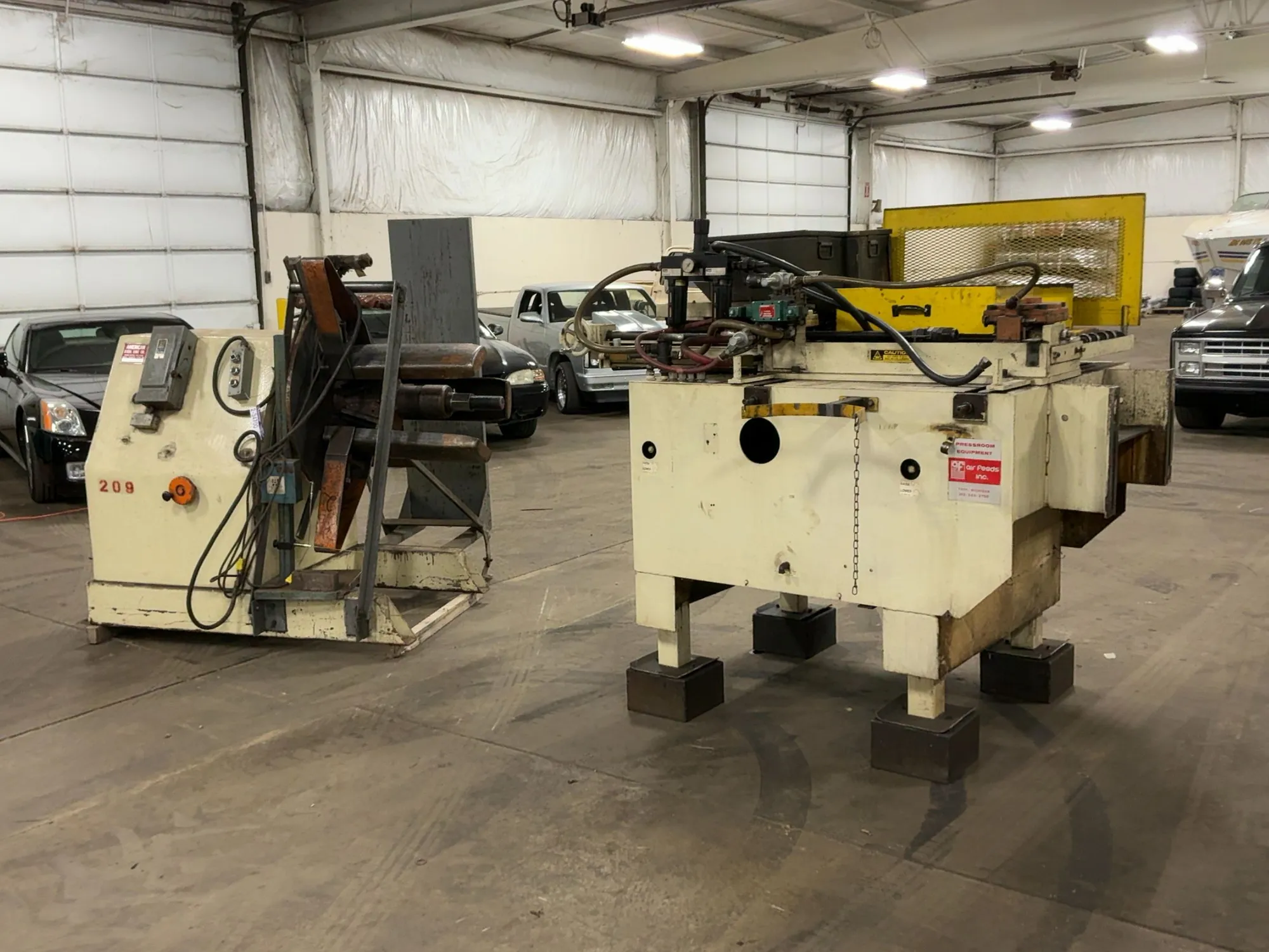 Coil Feeder Line for a Stamping Press, includes American Steel Line Co. Model 1000 Coil Uncoiler, 6,...
