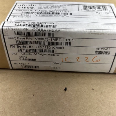 NEW Cisco VWIC3-1MFT-T1/E1