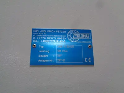 30 GPM ZYKLOMAT MODEL #AKBF-R CONTINUOUS FILTER COOLANT SYSTEM, WITH DRAG-OUT & TURBO-HKS CENTRIFUGE SEPERATOR: YOBRO #24734