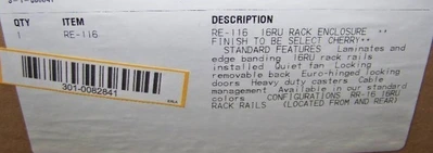 Exact Furniture Executive / Elegant RE-116 16RU A/V Equipment Rack / Cabinet - NEW IN BOX