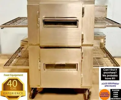 LINCOLN IMPINGER 1450 & 1200, DOUBLE STACKED NAT GAS, 32"W CONVEYOR PIZZA OVEN -