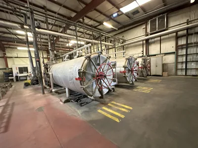 USED 1968 REID BOILER WORKS 60”X 40’ LONG DOUBLE DOOR