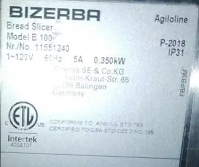USED BIZERBA B100