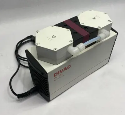 USED LEYBOLD DIVAC 2.2L DUAL-STAGE DRY COMPRESSING DIAPHRAGM VACUUM PUMP