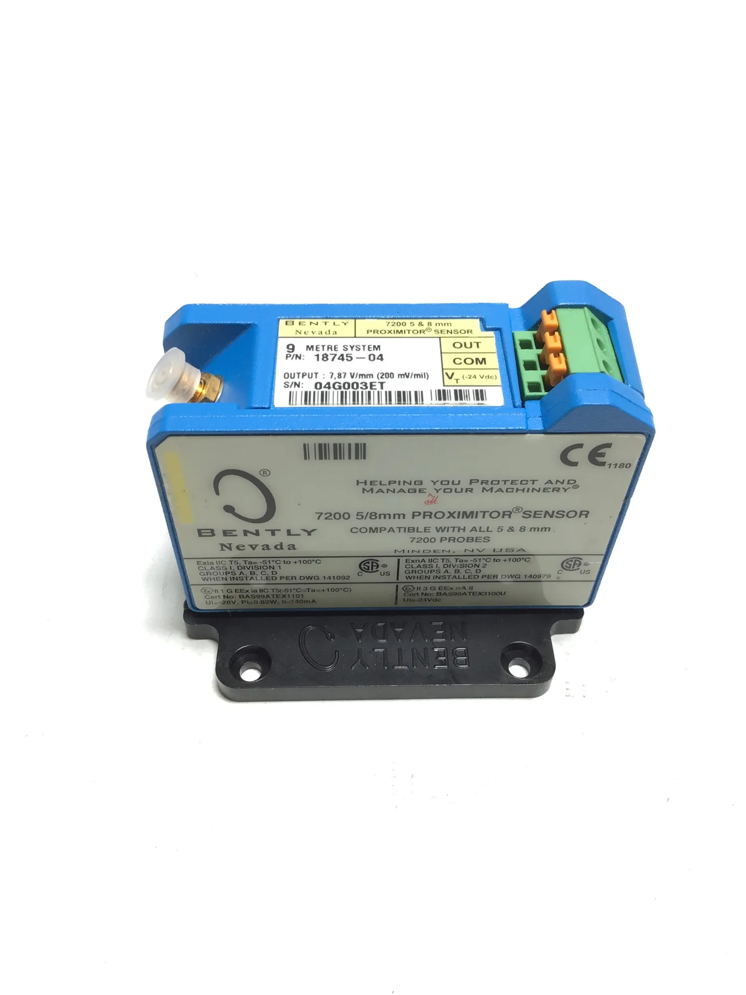 Bently Nevada 18745-04 Proximity Sensor 5/8mm Output 7,87 V/mm (200 mV/mil)
