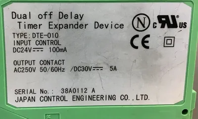 JCE DTE-010 Dual Off Delay Timer Expander Device 24VDC 3D-26
