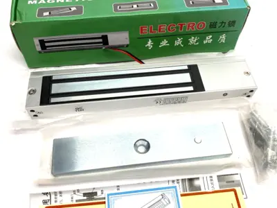 571334 | Surface Mount Electromagnetic Door Lock w/ LEDs, Hardware & Plate 12V - New – Open box