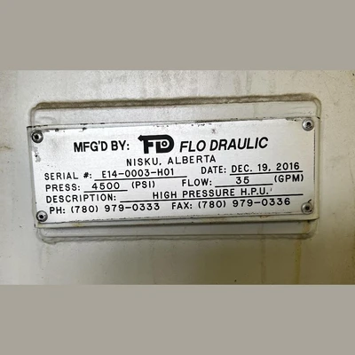 Flodraulic High Pressure 50HP Electric Power Pack