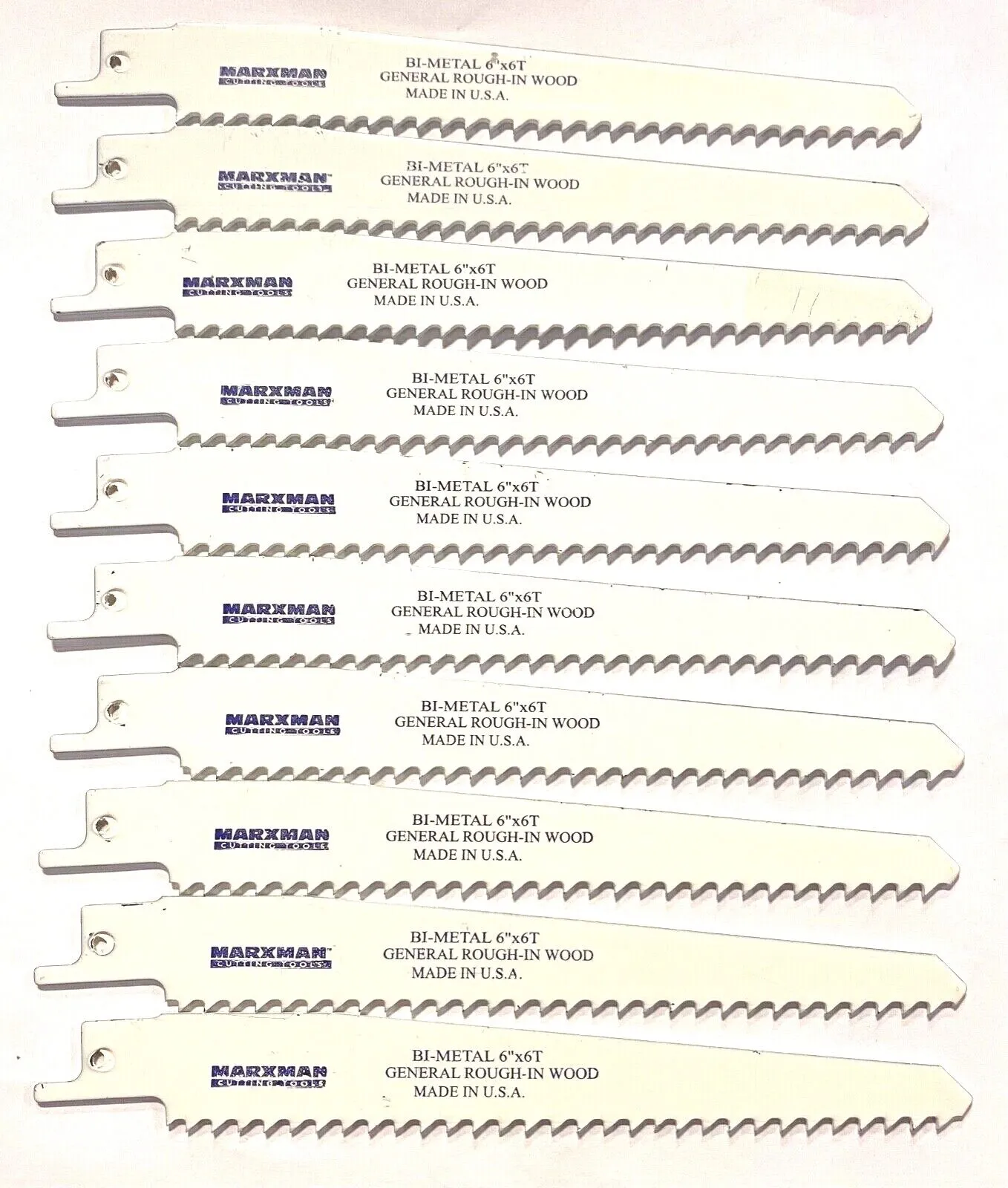 Marxman 6" Heavy Duty Bi-Metal Reciprocating Saw Blades 6T Wood Cutting 10pk USA
