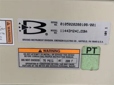 Brooks 1144DM24CJDBA Full-View Glass Tube Flowmeter New