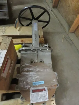 A-C Valve Inc. 10"-150 Knife Gate Valve Hand Wheel Operated 316 Stainless , Unused Condition
