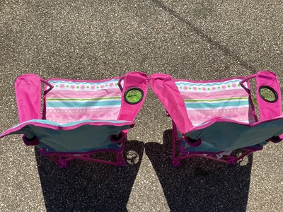 Two new Melissa & Doug Sunny Patch Cutie Pie Butterfly Kids Folding Chairs.