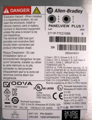 USED Allen-Bradley 2711P-T7C21D8S