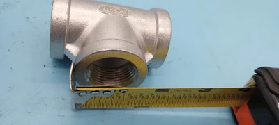 LOT OF 4 SP-114-150 3/4" 304 STAINLESS STEEL THREADED TEE PIPE FITTING