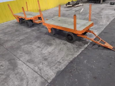 (2) 72" X 36" A STREICH & BROS HEAVY DUTY FLAT BED TOW CARTS: STOCK #23688