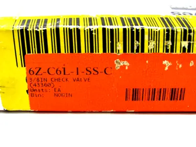 NEW PARKER 6Z-C6L-1-SS CHECK VALVE 3/8" 6Z-C6L-1-SS-C 6ZC6L1SS