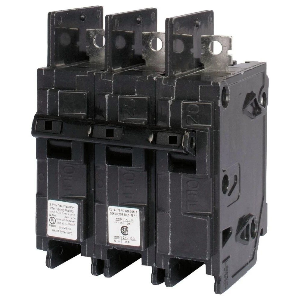 Siemens 3 Pole 20 Amp Bolt-on Breaker