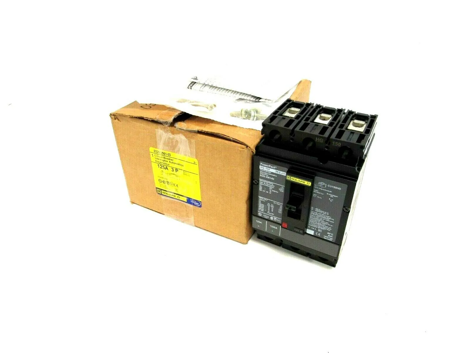 NEW SQUARE D 0320-2561-03 CIRCUIT BREAKER 125A 3P POWERPACT HG 150 0320256103