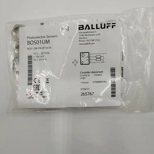 Used BALLUFF BALLUFF PHOTOELECTRIC SENSOR BOS01UM BOS 12M-PA-RF10-S4 Photoelectric Sensors | ND Industrial Surplus #1222215