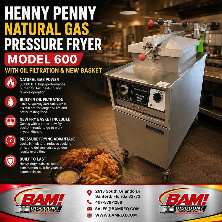 Used HENNY PENNY PRESSURE FRYER 600 NATURAL GAS Cookers / Coolers / Fryers Florida US | BAM Discount Restaurant Equipment #1312062